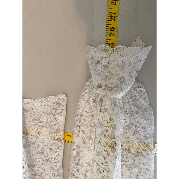 Vintage Alice Stuart Sheer Lace Blouse Ruffles & Long Sleeves Size 8 - Picture 11 of 11